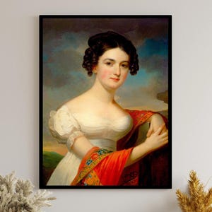1800s Portrait Julianna Hazelhurst Reproduction Painting Print, Jacob Eichholtz Art, Victorian Wall Decor