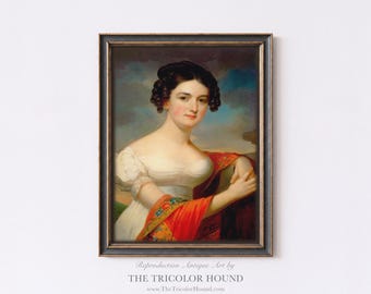 Regency Era Female Portrait | Vintage 19th Century Wall Art | Jane Austen Style Fashion Print