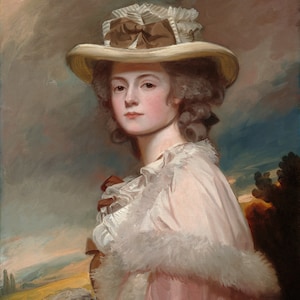 18th Century Portrait Print: Mrs. Davies Davenport Antique Oil Painting (Digital Download)