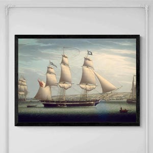 Tall Ship Art Print: &#39;The Favorite&#39; Nautical Maritime Decor