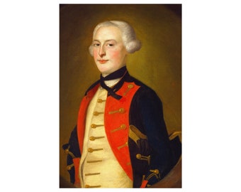 18th-Century Portrait of Soldier | Historic Art Print | Digital Download Poster | Antique Oil painting of Man | British Military Art