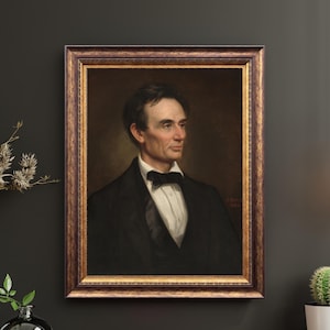 Abraham Lincoln Portrait Print, George P.A. Healy Reproduction, Historic Art Decor, Wall Art Print, President Lincoln Art