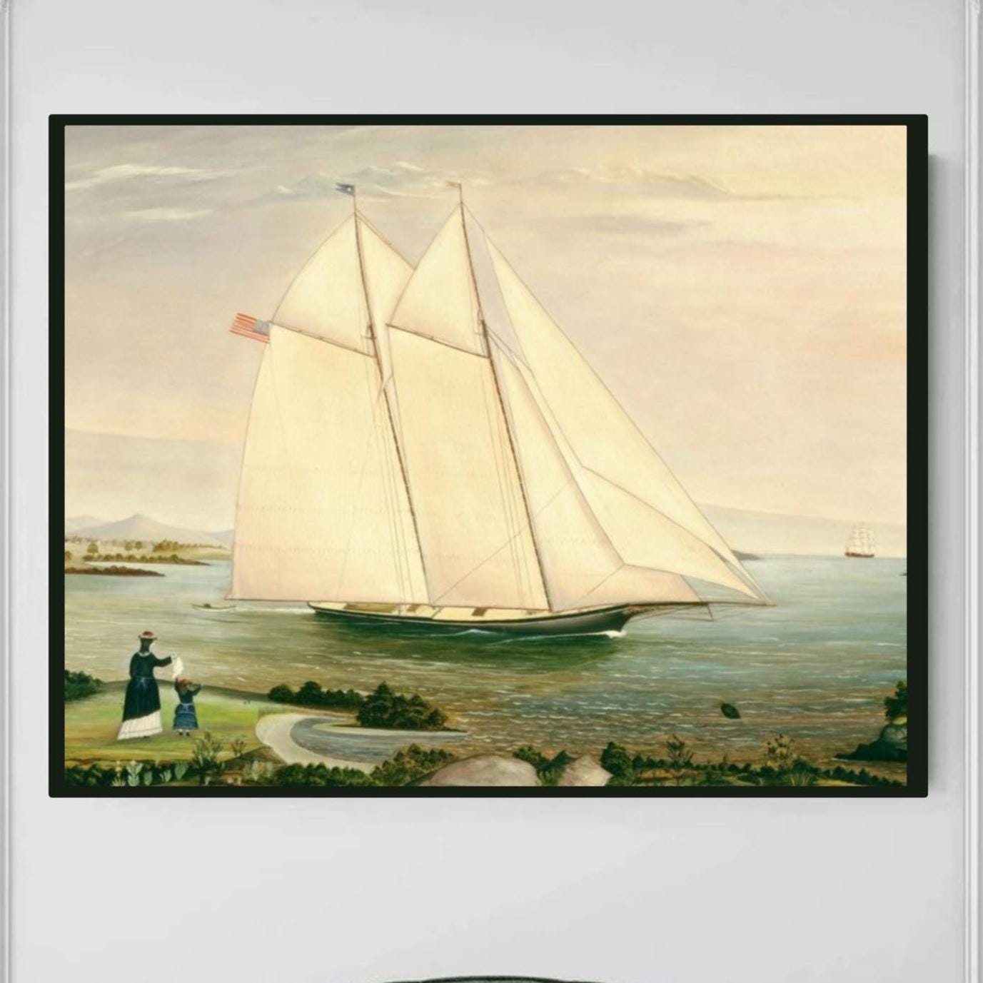 1800s Sailboat Print: Antique Nautical Seascape (Digital Download, Multiple Sizes)