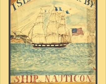 The Ship Nauticon | Vintage Nautical Art Print | Historic Maritime Digital Download