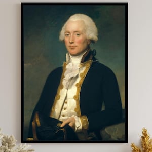 Captain Robert Calder Portrait Print: 1700s Naval Art