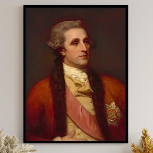 George Romney Sir William Hamilton Reproduction Print, 1700s Portrait Art Decor