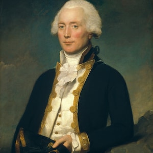 Captain Robert Calder Portrait: 1700s Naval Officer Oil Painting (Digital Download)