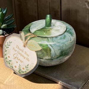 Vaso per mele in resina fatto a mano, regalo di ringraziamento per insegnanti, decorazione per la scrivania, regali di fine trimestre