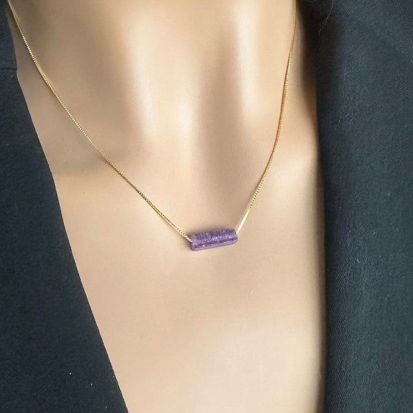 Amethyst Necklace, Amethyst Pendant, Amethyst Crystal Necklace,  Dainty Necklace, Amethyst Jewelry, February Birthstone, Gift for Her RLX