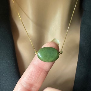 Jade Necklace, Large Oval Jade Pendant, Jade Pendant, Green Jade, Natural Jade Necklace, Good Luck Necklace,  Gift for Her, RL45