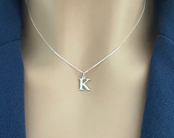 Personalized Initial Necklace, Custom Necklace, Silver Letter Necklace, Initials Necklace, Silver Personalized Necklace, Mama Necklace RL75