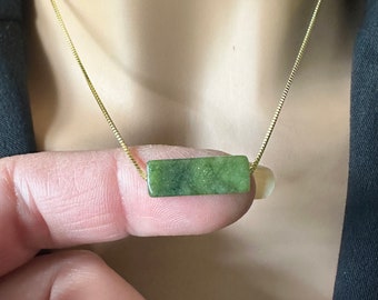 Jade Necklace, Jade Choker, Large Jade Pendant Necklace, Green Jade Necklace, Natural Jade Necklace, Good Luck Necklace,  Gift for Her, RL43