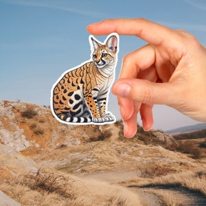 Serval Sticker | Serval Cat Sticker | Wild Cat Decal | Laptop Stickers | Water Bottle Stickers | Wildlife Lover Gifts | Exotic Animal Decor
