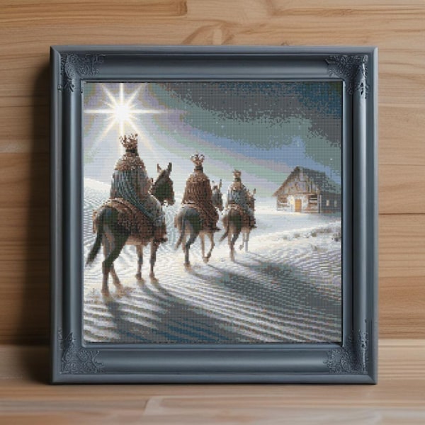 Three Wise Men Nativity Cross Stitch Pattern, Christmas Embroidery (PDF Pattern)