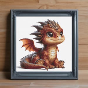 Baby Dragon Cross Stitch Pattern PDF, Cute Fantasy Embroidery PDF Design, Easy Cross Stitch, Mythical Creature Chart, Fun Needlework Gift