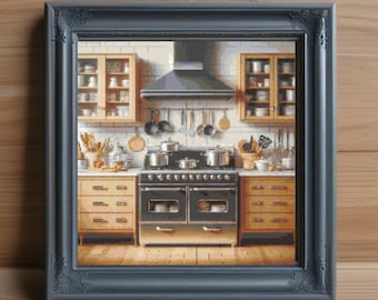 Chef's Kitchen Cross Stitch Pattern: Culinary Embroidery Art (PDF Download)