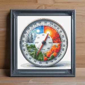 Temperature Cross Stitch Pattern PDF, Yearly Tracker Counted Cross Stitch Chart, Weather Calendar Embroidery Design, Instant Download PDF