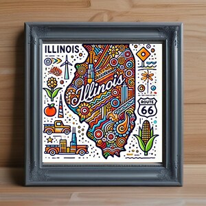 US Bundesstaat Illinois Kreuzstichmuster PDF, US Bundesstaat Illinois Umriss Kreuzstichdesign, sofortiger Download, DIY Kreuzstichvorlage, einfacher Kreuzstich