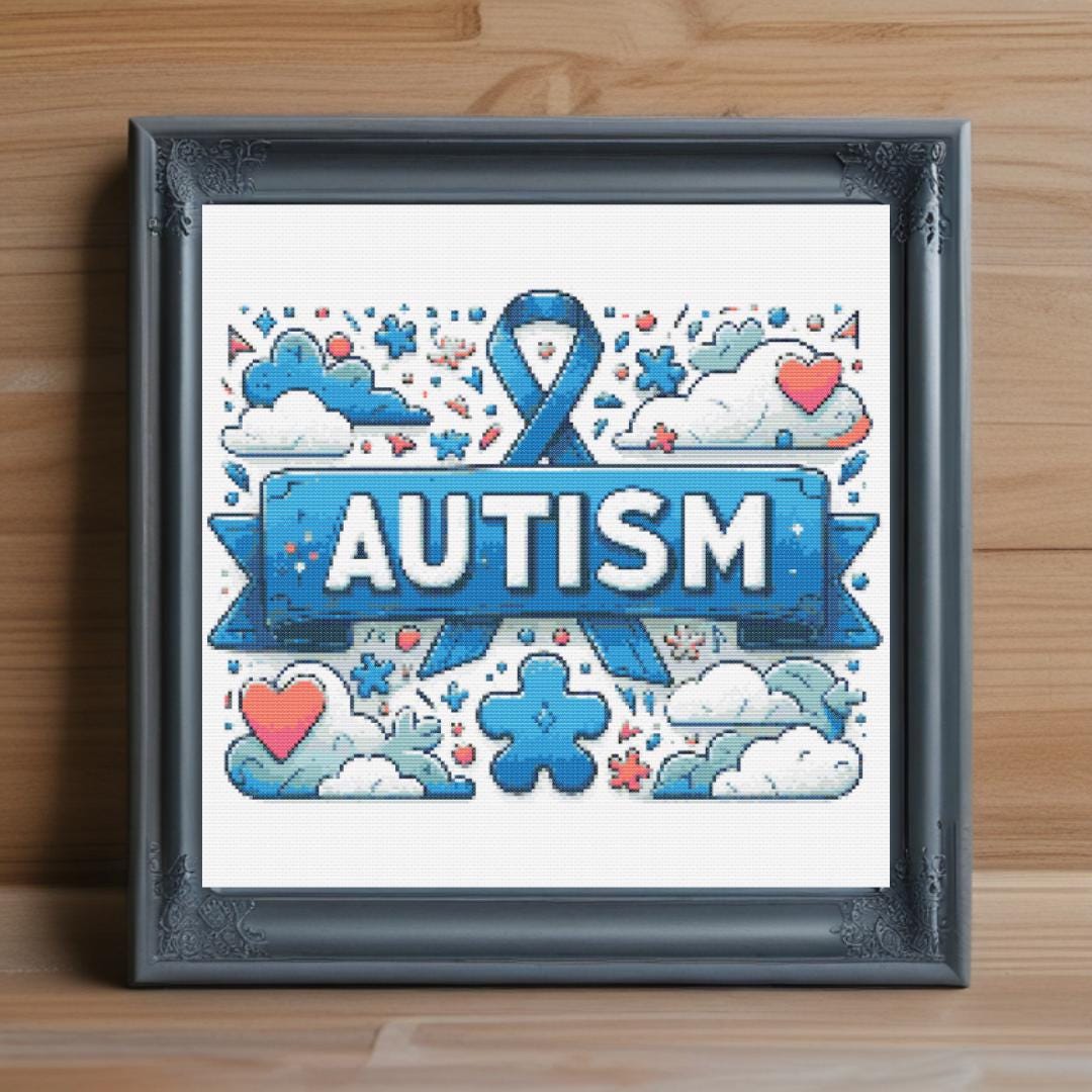 Autism Awareness Cross Stitch Pattern: Puzzle Piece Embroidery (PDF ...