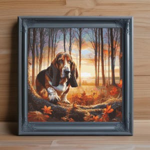 Cute Basset Hound Counted Cross Stitch Pattern PDF