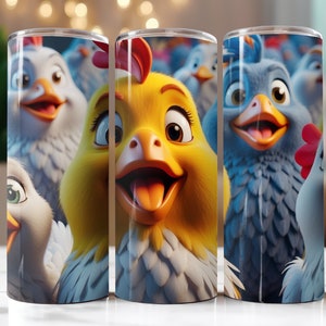 Chicken Sublimation Tumbler Wrap, Cute Chicken Tumbler Wrap, Chicken Tumbler Wrap PNG, Chicken Lady Tumbler Wrap, 3D Chicken Tumbler Wrap