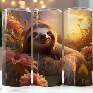 Sloth Tumbler Wraps for 20 oz Skinny Tumbler, Sublimation Design Digital Download File, Sloth Tumbler Wraps, Sloth Tumbler PNG, Sloth Wraps