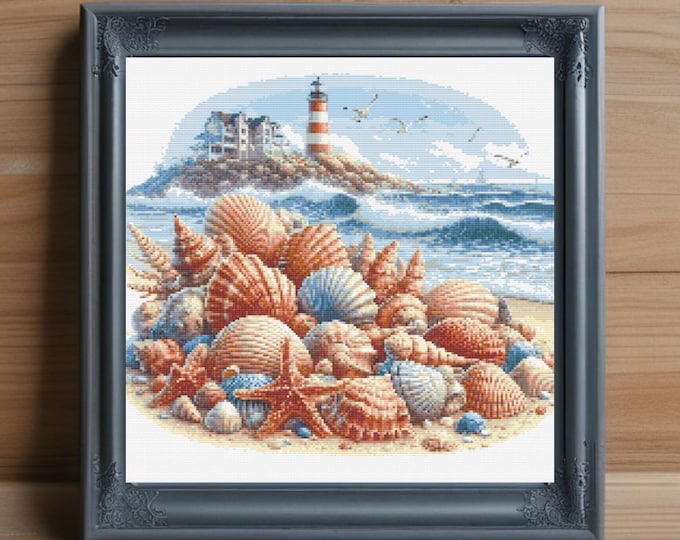 Sea Shells Cross Stitch Pattern, Seashells Cross Stitch Pdf, Ocean ...