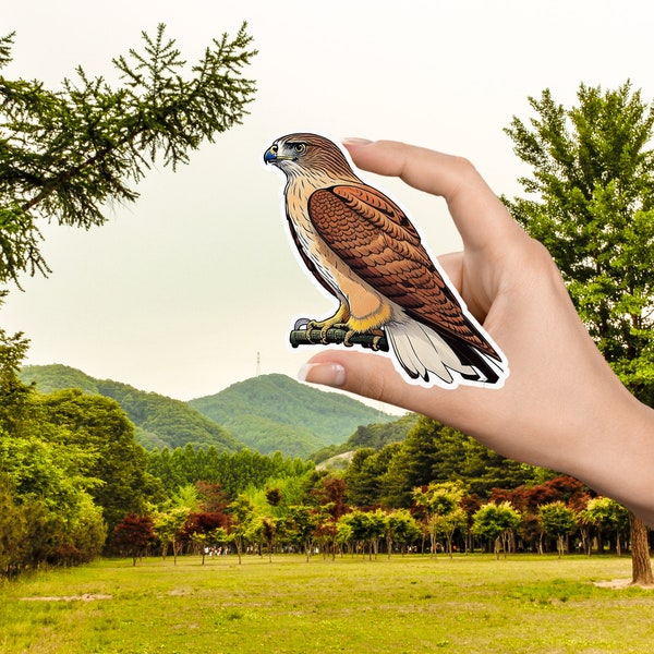 Red Tail Hawk Vinyl Sticker: Majestic Hawk Gift, Wildlife Decal for Laptops, Notebooks, Scrapbooks, Bird Nature Lover, Bird Enthusiast Gifts