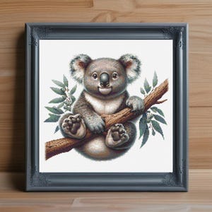 Koala Cross Stitch Pattern PDF, Cute Koala Embroidery Chart, Easy Counted Cross Stitch, Instant PDF Download, Koala Bear Needlework Design
