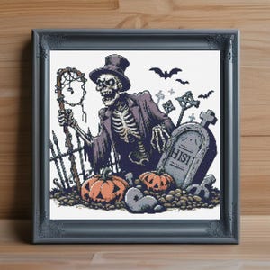 Zombie Cross Stitch Pattern PDF, Horror Embroidery Design, Spooky Cross Stitch Pattern, Halloween Stitch Chart, Fun Gothic Needlework Gift