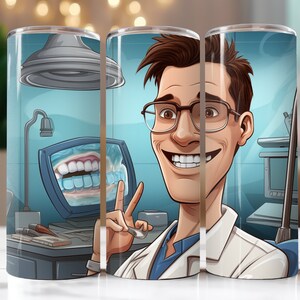 Dentist Tumbler Wrap for 20 Oz Skinny Tumbler, Sublimation Design Digital Download File, Dentist Tumbler Wrap, Dentist Tumbler Wrap PNG