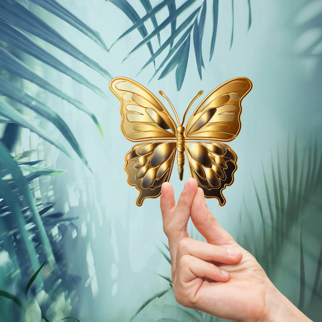 3D Gold Butterfly Sticker, 3D Butterfly Wall Decoration, 3D Sticker for ...
