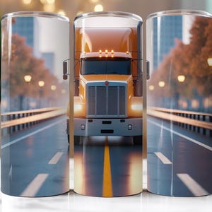 Trucker Tumbler Wrap PNG, Semi Truck Tumbler Design, 20oz Tumbler Sublimation, Trucker Gift, Truck Driver Tumbler Wrap, Big Rig Tumbler PNG