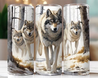 Wolf Pack 20 Oz Skinny Tumbler Wrap (PNG Digital Download)