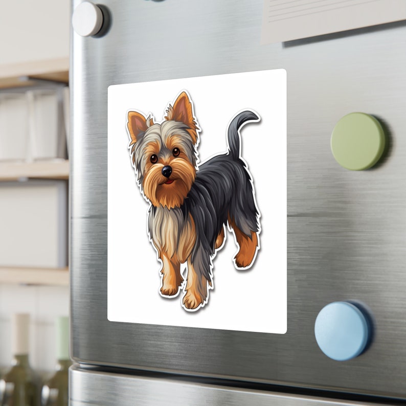 Cute Yorkie Car Sticker, Yorkie Car Waterproof Sticker, Yorkie Car