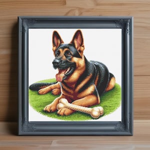 German Shepherd Cross Stitch Pattern PDF, Instant Digital PDF Download, German Shepherd Cross Stitch Design, German Shepherd Craft Pattern