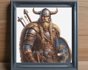 Wikinger Kriegerin Kreuzstich Stickmuster, Stickmuster ""Wikinger Kriegerin PDF"""