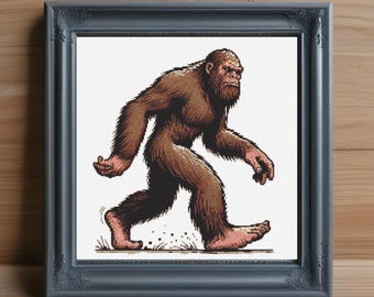 Bigfoot Cross Stitch Pattern, Sasquatch Embroidery (PDF Download)
