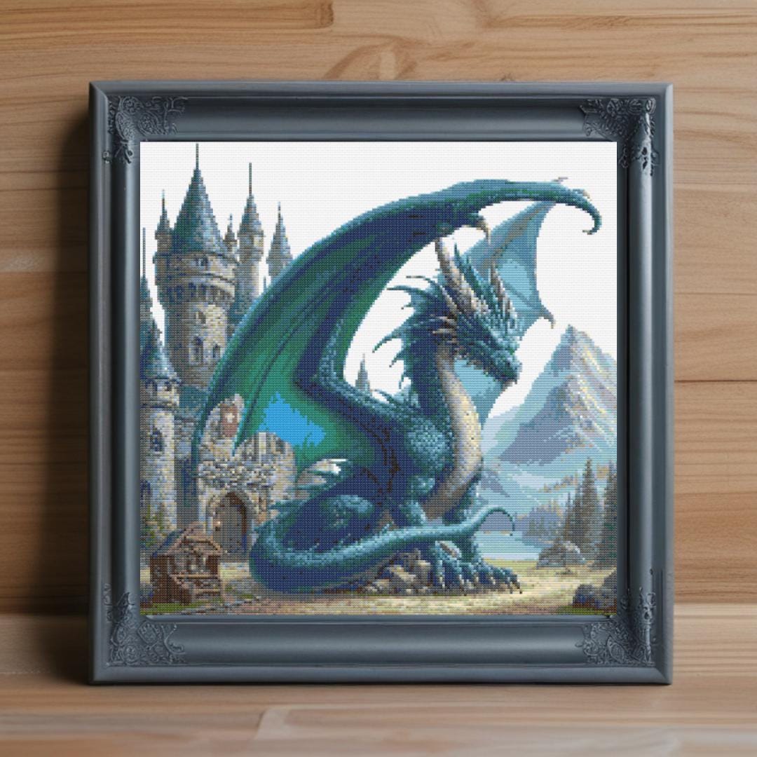 Blue Dragon Cross Stitch Pattern PDF, Fantasy Cross Stitch, Dragon ...