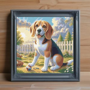 Beagle Cross Stitch Pattern PDF, Dog Breed Needlepoint Design, Cute Pet Embroidery, Hound Dog Wall Art, Animal Lover Instant PDF Download
