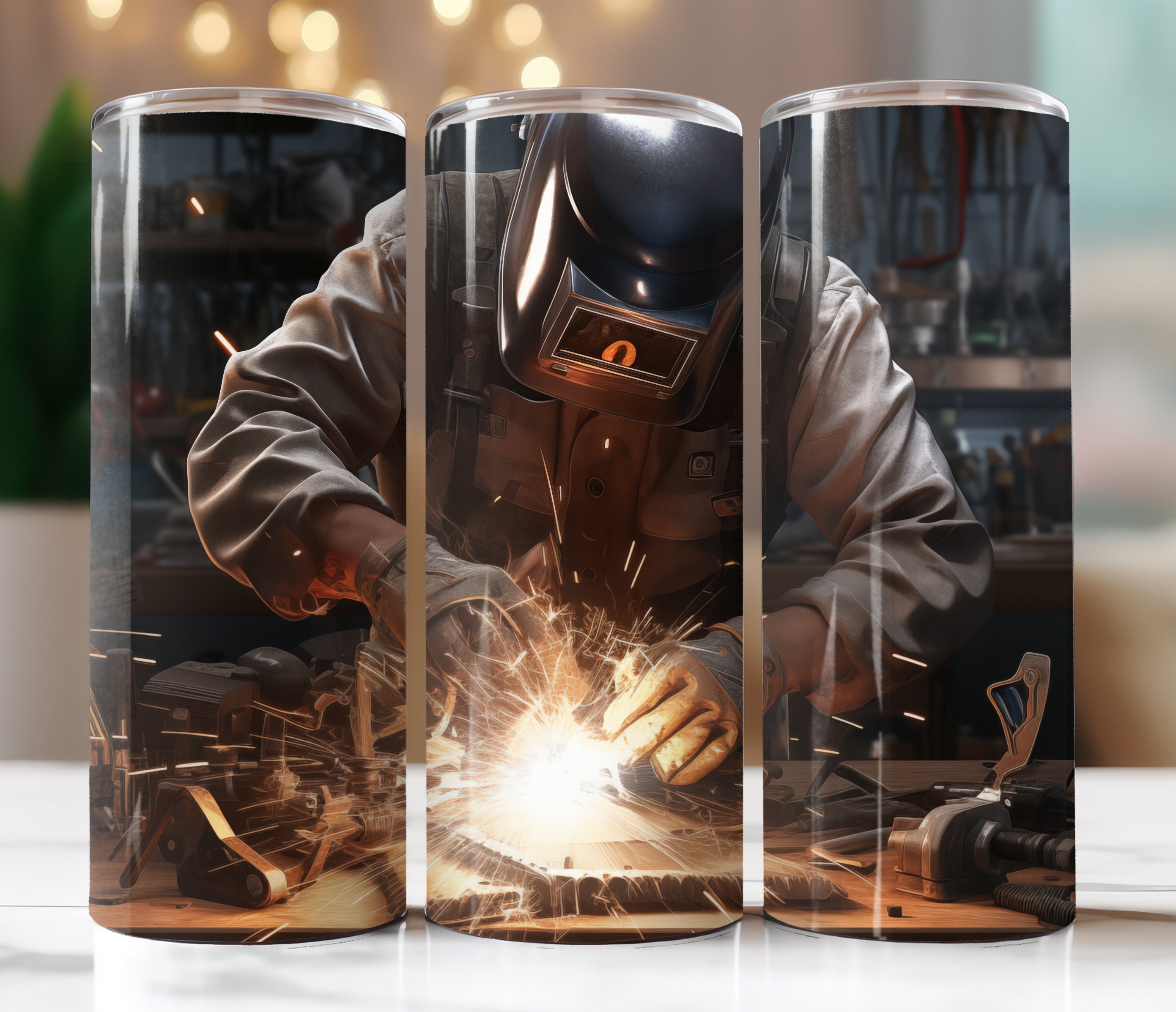 Welder Tumbler PNG Wrap for 20 Oz Skinny Tumbler, Unique PNG