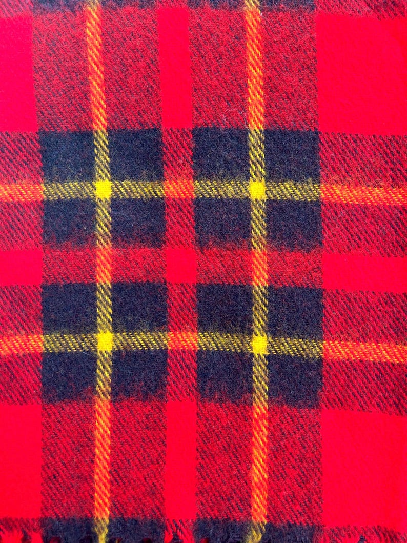 44 X 52 1960s Vintage Fluffloomed Wool Camping Blanket Retro Warm Fall