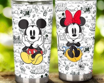 Minnie Micky Maus Becher, Minnie Maus Geschenke, Micky Maus Becher, Mickey Trinkbecher, Edelstahlbecher