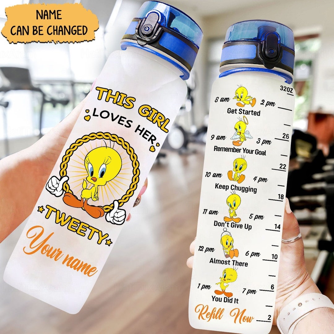 Tweety Bird Water Bottle, Personalized Tweety Bird Bottle, Tweety Bird