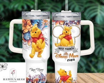Halloween Winnie the Pooh Tumbler, Custom Name Pooh Tumbler, 40oz Stainless Steel Tumbler, Pooh Drinkware Tumbler, Pooh Bear Tumbler