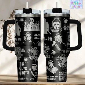 Michael Myers Engraved Tumbler 40oz, Horror Movie Tumbler, Horror Gift for Myers Fan, Stainless Steel Tumbler, Michael Myers Merch, Sca