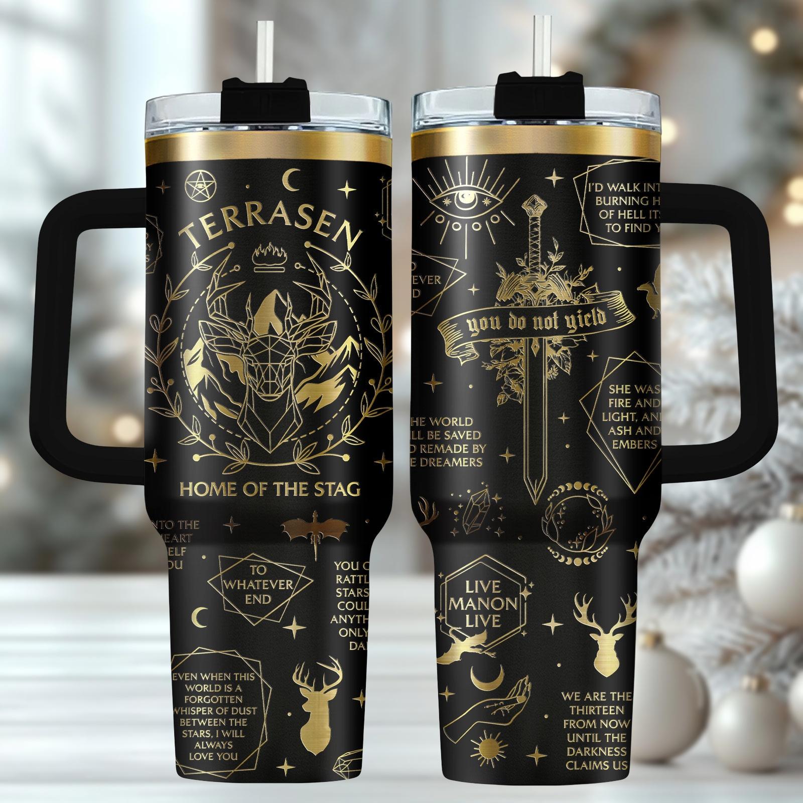 Discover Fantasy Gothic 40oz Tumbler With Handle, Gift For Book Lovers, Tumbler Christmas Gift for Her