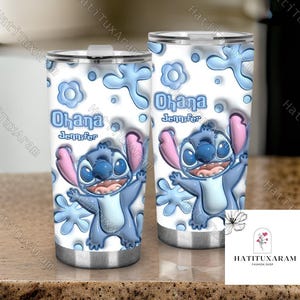 Halloween Stitch 3D opgeblazen gedrukte beker, Stitch cartoon beker, Disney Stitch beker, Stitch koffiekopje, gepersonaliseerde beker