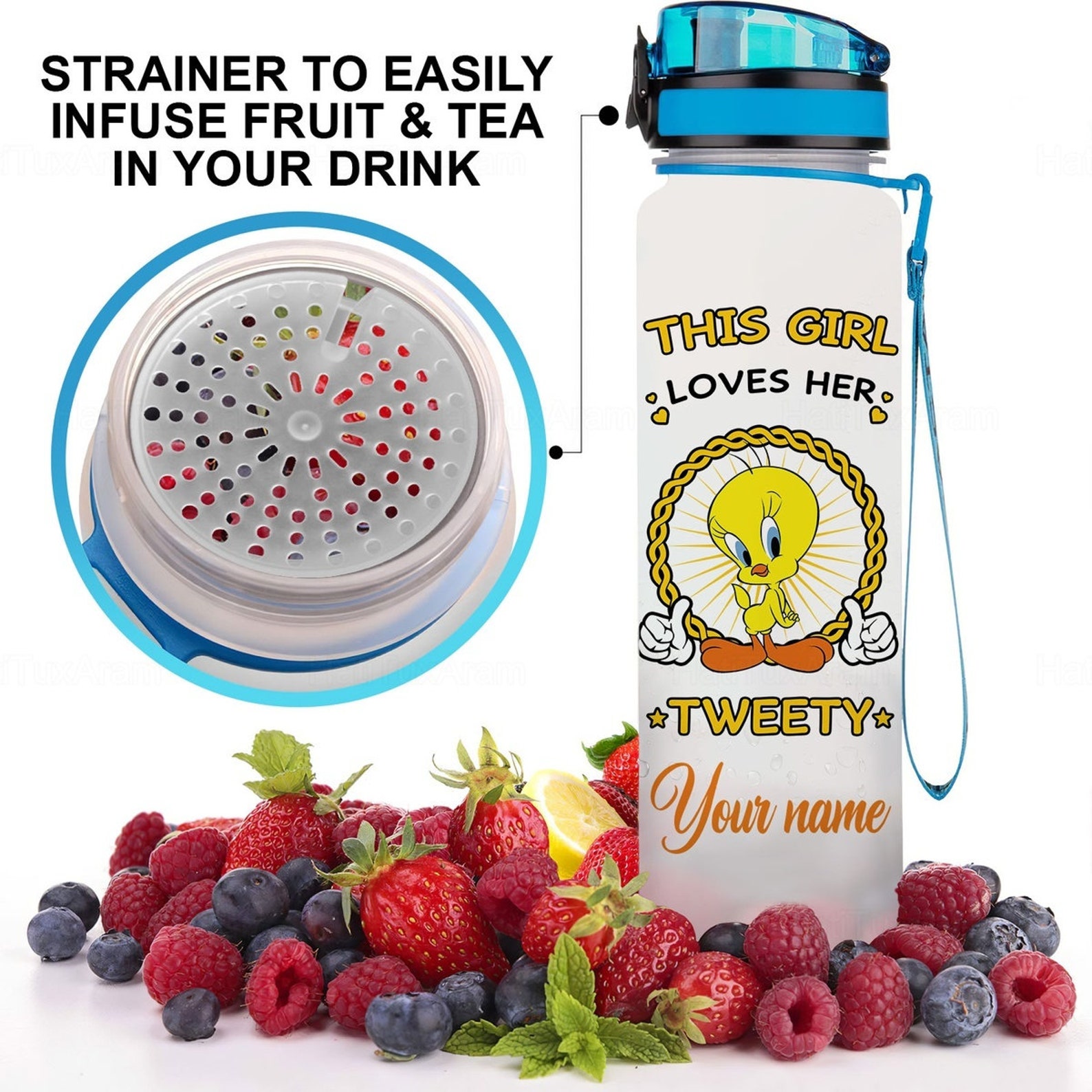 Tweety Bird Water Bottle Personalized Tweety Bird Bottle Etsy