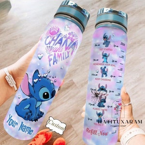 Stitch 32Oz Water Bottle, Stitch Water Tracker Bottle, Disney Stitch Water Bottle, Fitness Bottle, Personalized Stitch Kids Bottle